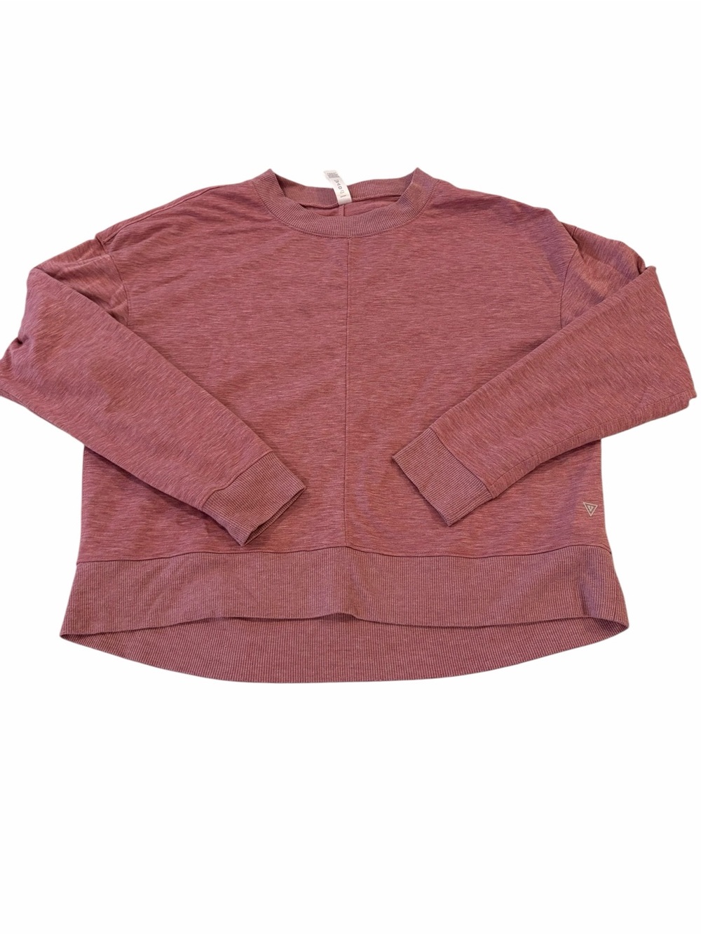 Yogasmoga Pullover Sweatshirt Large Pink Crew Neck Athleisure Soft Stretch EUC‎